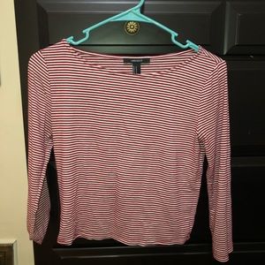 Red Striped Crop Top